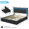 thumbnail image 5 of Full Bed Frame with LED Headboard Modern Upholstered Platform Bed Frame with 4 Storage Drawers & USB and Type-C Ports,Faux Leather Bed Frame for Bedroom,Black, 5 of 7
