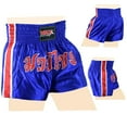 thumbnail image 4 of Men Boxing Shorts MMA Mauy Thai Training Fitness Gym Cage Fight Kickboxing Trunks Clothing Blue/Red/White XX-Large, 4 of 8