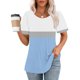 thumbnail image 2 of Camiseta Casual de Manga Corta de Mujer, Cuello Redondo de Impresión para Uso Diario, Fiesta Y Hogar, 2 of 5