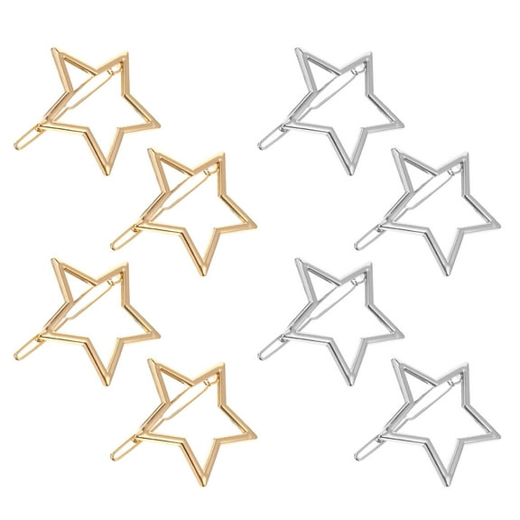 PAMINGONO 8Pcs Girl Barrettes For Hair Five-Pointed Star Hair Barrettes Party Use