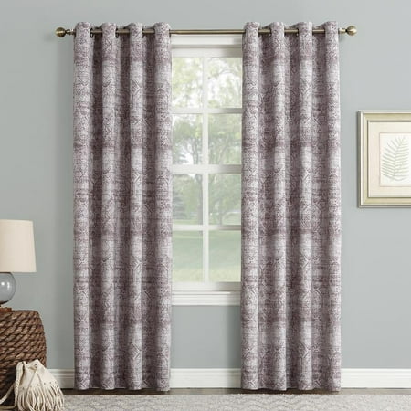 Sun Zero Darren Distressed Global Blackout Lined Grommet Curtain Panel