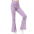 thumbnail image 2 of Hurxie Girls Flare Leggings Mid Waisted Bell Bottom Yoga Pants Purple,10 Years, 2 of 7