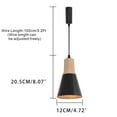 thumbnail image 2 of KAYYELAMP H-Type Track Lamp Black Mini Metal Shade Wooden Base Adjusted Cord Track Mount Pendant Light for Kitchen Dining Table Loft(No Bulb, Track), 2 of 7