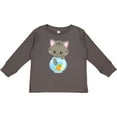 thumbnail image 3 of Inktastic Cute Cat, Little Cat, Kitty, Kitten, Fish Bowl Girls Long Sleeve Toddler T-Shirt, 3 of 5