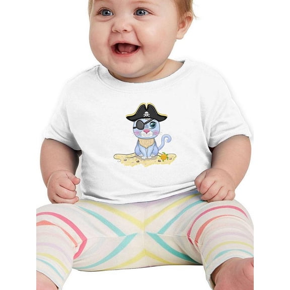 Sweet Pirate Cat W Eyepatch T-Shirt Infant -Image by Shutterstock, 12 Months