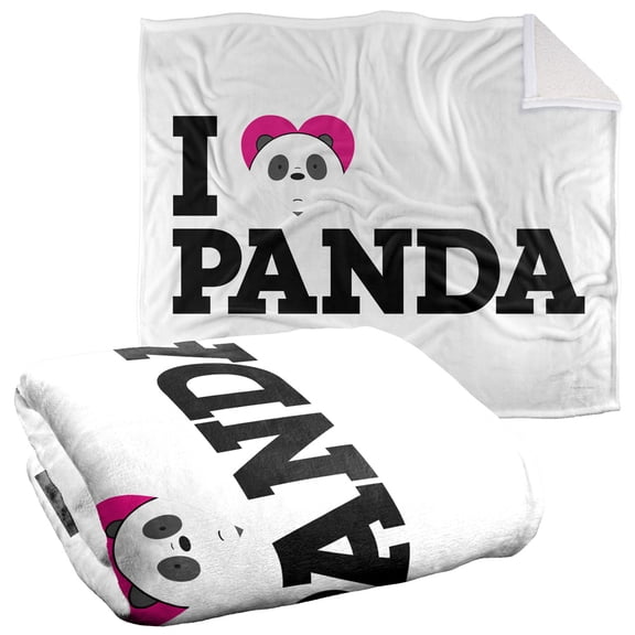 We Bare Bears Blanket, 50"x60", Heart Panda Silky Touch Sherpa Back Super Soft Throw Blanket