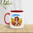 thumbnail image 2 of Vintage Cavalier King Charles Spaniel Hello Mother's Day Summer Sunflower Field 11oz Accent Two-tone Mug Dog Lover Gifts Coffee Tea Cup - 12005, 2 of 5