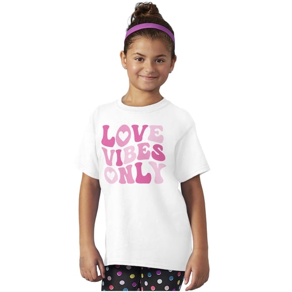 Valentine's Day Love Vibes Only Girls Kids T Shirt Tees Teen Brisco Brands S