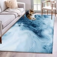 thumbnail image 3 of Blue Marble Area&nbsp;Rug 4x6ft Modern Abstract Art Cloud Beach Wave Lines Stripe Non-Slip&nbsp;Washable Square&nbsp;Rugs Soft Felt Indoor Floor Mat for Bedroom Kitchen Living Room Bathroom, 3 of 9