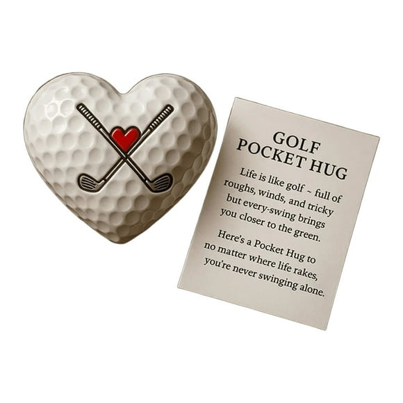 AHMT Golf Pocket Hug, 1Pcs Heart Golf Pocket Hug, Positive golfs Ball Gifts, Emotional Support Good Luck Gift for Him & Her Friend Sister Brother Christmas Valentine's Day(1Pcs)