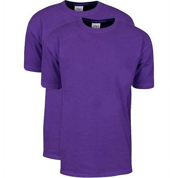 2 Pack Shaka Wear Men's Max Heavyweight Short Sleeve Crew Neck T-Shirt - Purple - XL