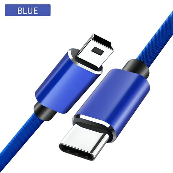 GJX USB Type C 3.0 to USB Mini B Cables OTG Converter USB C Data Cords Mini B Adapter for Hard-disk Camera Printer Piano Typec Cable Blue 1m