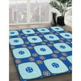 thumbnail image 3 of Ahgly Company Machine Washable Indoor Rectangle Transitional Blue Lagoon Blue Area Rugs, 6' x 9', 3 of 7