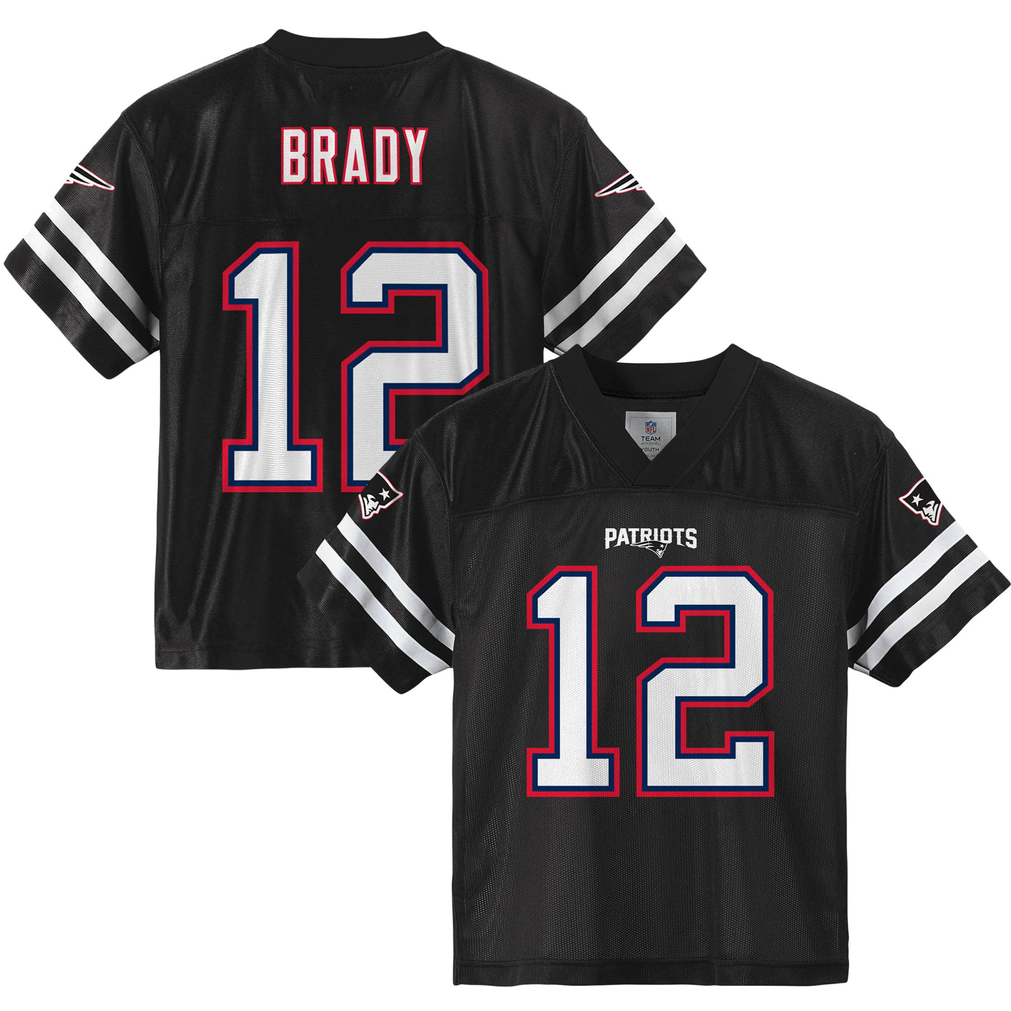 Youth Tom Brady Black New England Patriots Player Jersey - Walmart.com