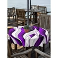 thumbnail image 2 of Outdoor Tablecloths with Umbrella Hole & Zipper, Purple White Moire Round Tablecloth 54 Inch, Modern Abstract Art Waterproof Table Cloth, Patio/Pool/Picnic Table Covers, 2 of 8