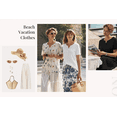 thumbnail image 4 of SWQZVT Womens Summer Tops Short Sleeve Shrits Trendy V Neck Blouses Beach Vacation Clothes, 4 of 6