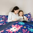 thumbnail image 4 of Castle Fairy Cartoon Axolotl Bedding Comforter Set,Cute Ocean Animal Queen Bedding Sets, 4 of 8