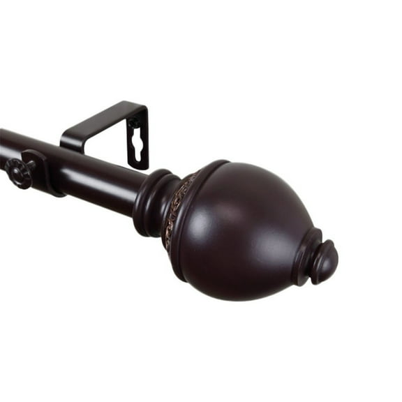 Ramona 1" Curtain Rod-Color:Mahogany,Size:48-84"