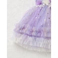 thumbnail image 6 of IBTOM CASTLE Toddler Flower Girls Tulle Dress Sleeveless Princess Tutu Dress Birthday Party Wedding Pageant Gown 4-5 Years Purple Rainbow, 6 of 8