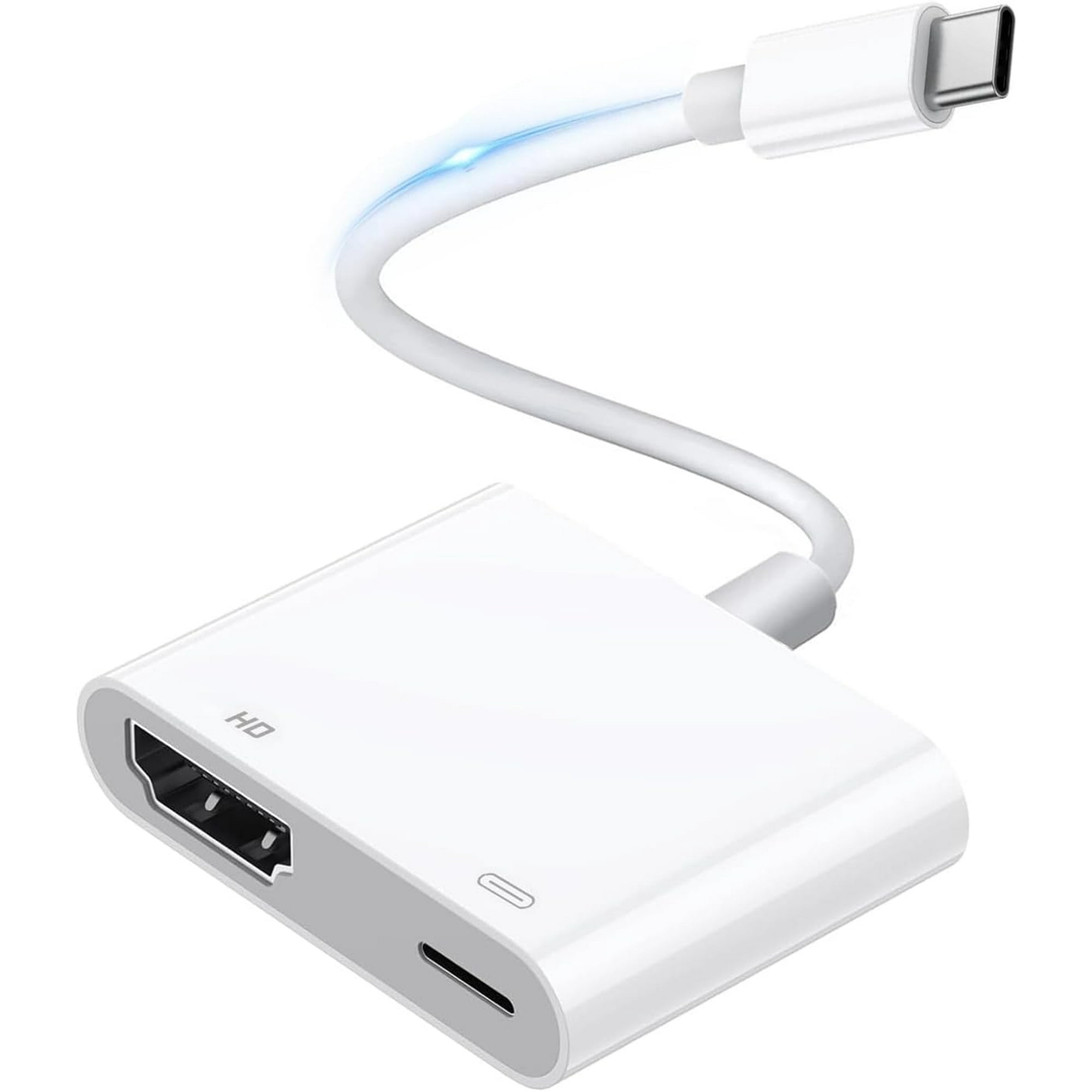 USB C to HDMI Adapter for iPhone 17 16 15 to TV, 4K Digital AV Adapter Sync Screen Connector Cable with 100W Fast Charging Port for iPhone 16/15, MacBook, iMac, iPad Pro, Samsung Galaxy S23/S22