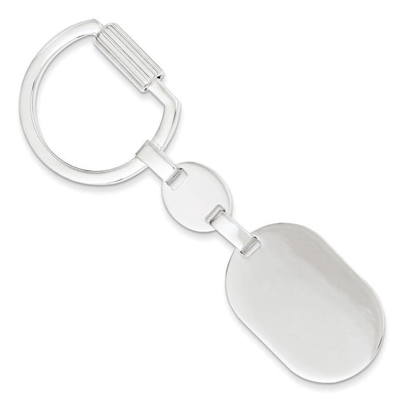 Sterling Silver Oval Key Ring
