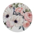 thumbnail image 4 of Chilfamy Elastic Edged Round Fitted Pink Roses Floral Green Leaves Table Cloth Cover for Indoor Outdoor Kitchen Party, Waterproof Wipeable Tablecloth for Tables 54-58, 4 of 8