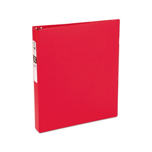 Economy Non-View Binder with Round Rings 3 Rings, 1" Capacity, 11 x 8.5, Red, 3310