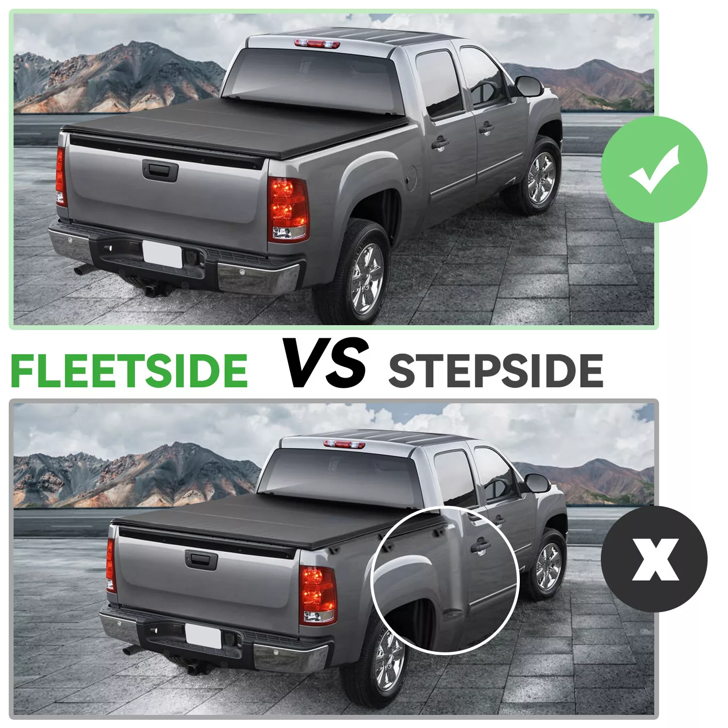 Kojem 6.5FT Roll up Truck Bed Tonneau Cover for 1999-2007 Chevy Silverado GMC Sierra Vinyl Black
