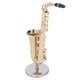 thumbnail image 2 of Saxofón en miniatura, saxofón en miniatura con soporte, saxofón de casa de muñecas, modelo de mini saxofón elaborado con cuidado, 2 of 12