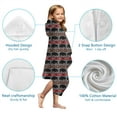 thumbnail image 7 of Gray Buffalo Geometric Pattern Hooded Bath Towel，50"x30" for Ages 3 To 12 Kids, Quick Dry Lightweight Soft Microfiber Hood Beach Towel Cover Up for Kids, 7 of 7