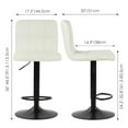 thumbnail image 3 of PU Leather Barstools with Large 41.5cm Base, Height Adjustable Swivel Counter Bar Stools Kitchen Pub Dining Chair with Backrest and Footrest, 3 of 9