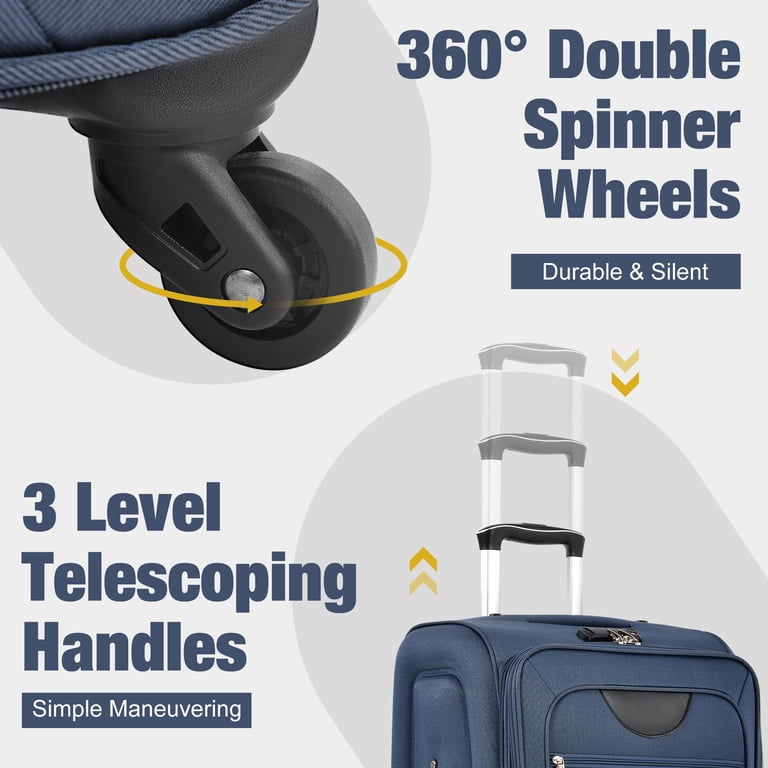 EUROCO 5-Piece Softside Luggage Set, Dark Blue photo 5