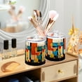 thumbnail image 3 of Yayeee 2 Pack Qtip Holder Bathroom Cotton Swab Canister with Lid Clear Dispenser Set, Modern Cocktails, 3 of 6