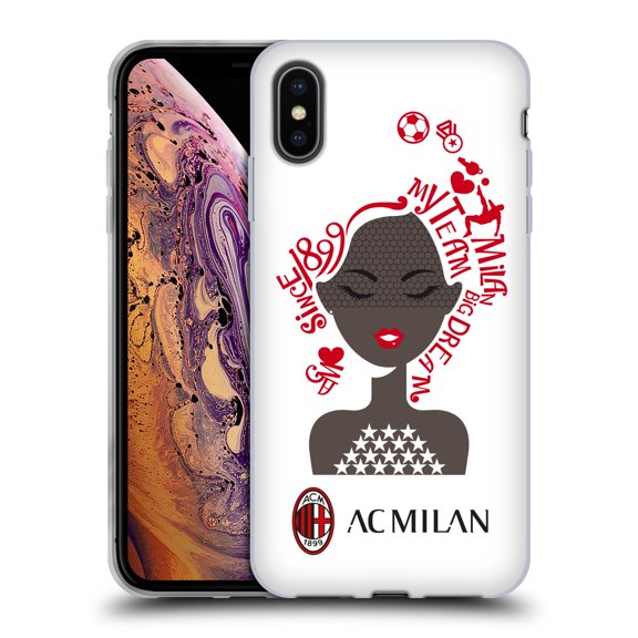 Head Case Designs Officially Licensed AC Milan Children I Love My Team Soft Gel Case Compatible With Apple iPhone XS Max