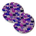 thumbnail image 1 of KuzmarK Sandstone Car Drink Coaster (set of 2) - Very Purple and Blue Tiny Chubby Kitties Art by Denise Every, 1 of 2