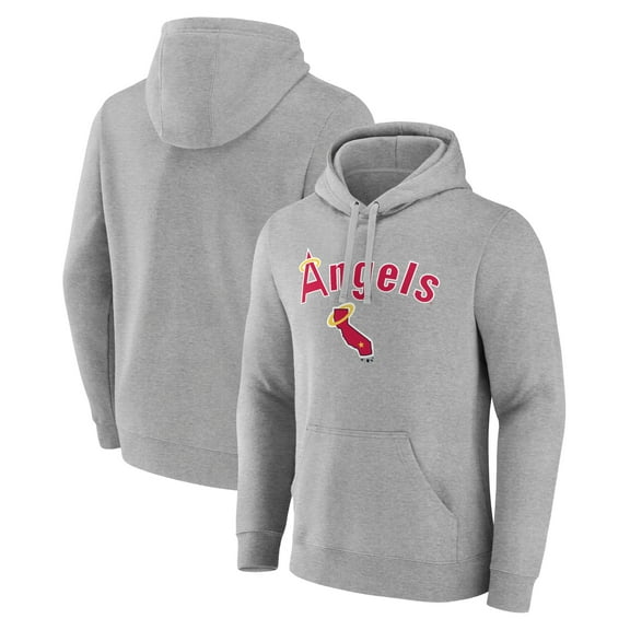 Men's Gray California Angels Wahconah Pullover Hoodie