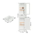 thumbnail image 5 of Homfa Bathroom Storage Tower, Narrow Linen Cabinet with Door and Drawers, Tall Bathroom Storage Cabinet for Small Spaces, White, 5 of 13