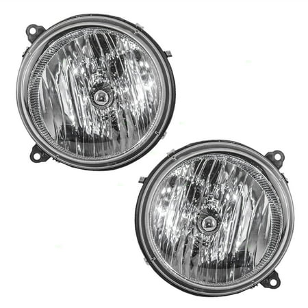 Driver and Passenger Headlights Headlamps Replacement for Jeep SUV 55157141AA