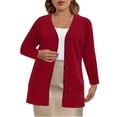 thumbnail image 1 of NTACZA Manteaux pour Femmes Légers Rouges Cardigan Ouvert Boutonné Vêtements Vestes pour Femmes TTTTG, 1 of 7