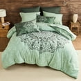 thumbnail image 3 of Regency Heights King Size Comforter Sets, Olive Bed in a Bag King, 9 Pieces Bedding Comforter Set with Bed Sheets and Side Pockets, 3 of 9
