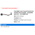 thumbnail image 2 of Front Right Lower Forward Control Arm and Ball Joint Assembly - Compatible with 2014 - 2016 BMW 228i 2015, 2 of 2