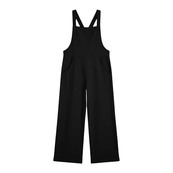 BOOMNY Girls Casual Jumpsuits Solid Sleeveless Spaghetti Strap Romper for Kids Soft Baggy Fall Jumpsuit