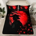 thumbnail image 2 of Manfei Boys Samurai Full Size Sheets, Vintage Japanese Bed Sheets, Traditional Ink Painting Sheet Sets, Luxury Bedroom Decor 4 Pieces, 2 of 7