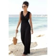 thumbnail image 3 of LASCANA Women's Tie Detail Jumpsuit Smocking, 3 of 6