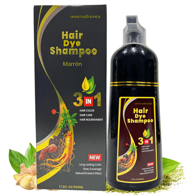 Shampoo Cubre Canas Natural Tinte Retoque Cabello 500ml Marrón
