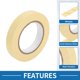 thumbnail image 3 of Cinta de pintor Unique Bargains, fácil de quitar, cinta maestra de enmascarar beige - 0.8 pulgadas x 54.7 yardas, 3 of 6