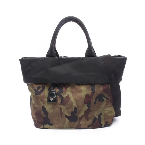 Pre-Owned Prada camouflage reversible 2-way tote bag/handbag, nylon, women's,...