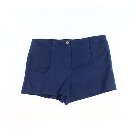 Socialite Shorts - Socialite Navy Womens Linen Solid Zipper Fly Shorts ...