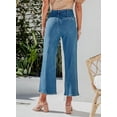 thumbnail image 3 of Pantalon en Jean Extensible à Taille Haute pour Femmes avec Poche et Boutons, 3 of 6