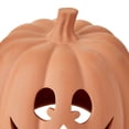 thumbnail image 5 of Clay Pumpkin Jack-o'-Lantern Tabletop Decor, Brown, 9", Fall Indoor by Way To Celebrate, 5 of 6